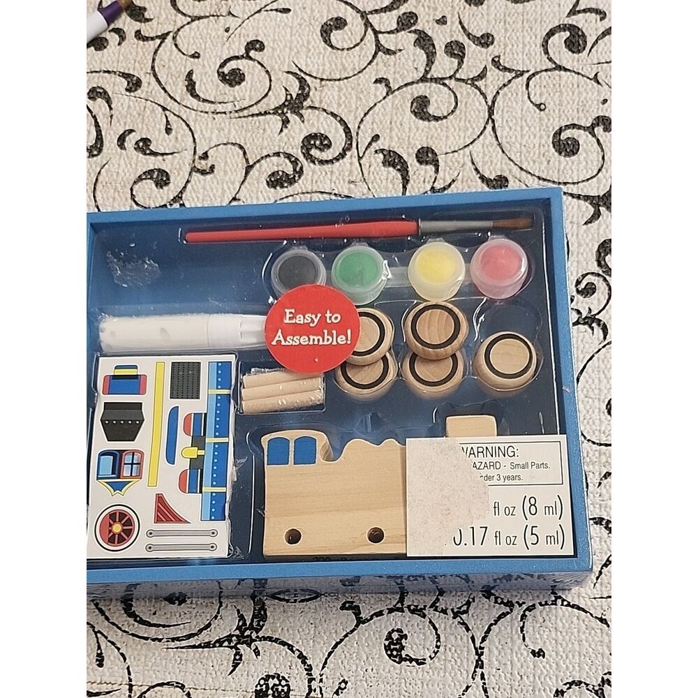 Melissa & Doug Create -A-Craft Wooden Train Craft Kit